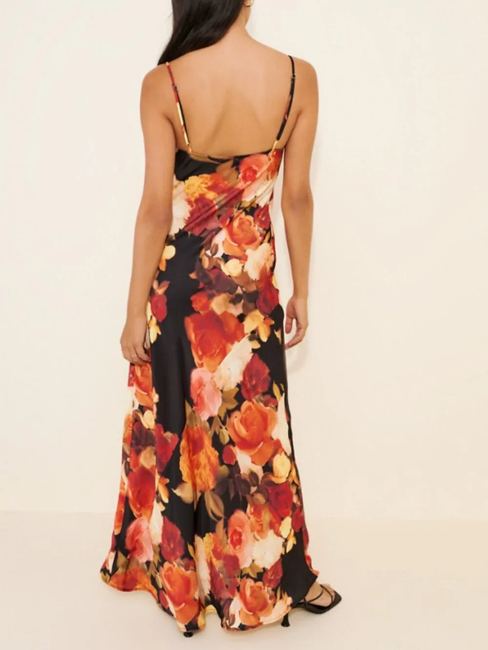 RESA Black Floral Margot Maxi Dress Size Medium 38429